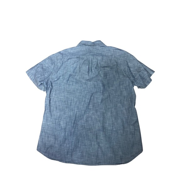 Bonobos Mens Blue Chambray Slim Fit Button Down Short Sleeve Shirt Size L - Picture 2 of 4